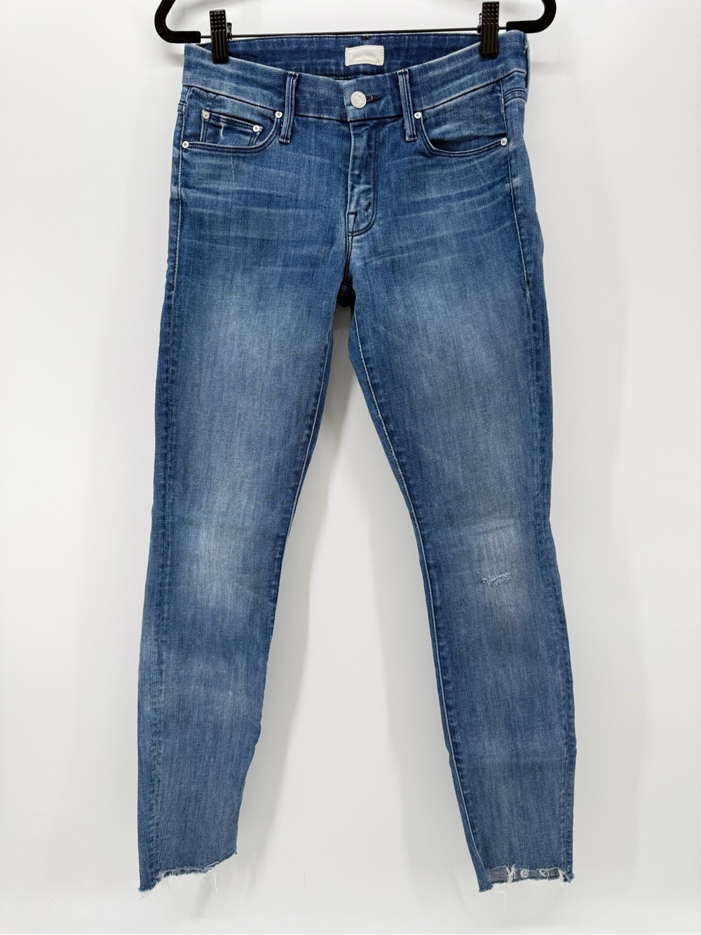 Mother THE LOOKER ANKLE FRAY 26 secrets in a small town raw hem blue mid rise